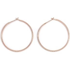 Large Gold Hoop Earrings, Comes as Pair, 14K Gold Filled, 45mm, 16 gauge, Butterfly Clutch, Hypoallergenic, Gold Earrings for Women (45mm, 14K Rose Gold Filled) in Saudi Arabia