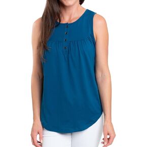 Elsie & Zoey Women's Sleeveless Tops - Tobi Henley Tank Top with Button Design, Womens Summer Blouses, Small to 2XL in Saudi Arabia