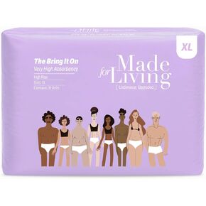 Made for Living The Bring It On Adult Pull Ups for Women & Men – Full Body Stretch Absorbent Underwear with Leak Protection, Odor Control & Up to 8 Cups Absorbency Day & Night - XL 20 Count in Kuwait