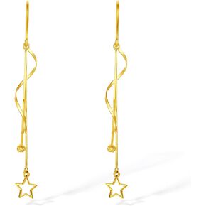 ZHOU LIU FU 18K Gold Star Earrings for Women Dangle Earrings Trendy Drop Earring Twisted Long Dainty Gold Jewelry Gifts Fish Hook Earrings in Saudi Arabia