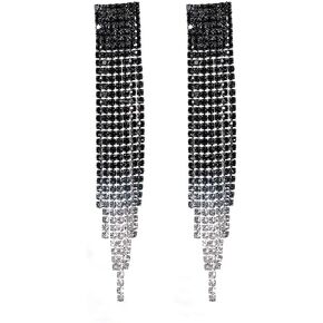 Long Silver Rhinestone Earrings for Women Sparkly Rhinestone Dangle Earrings Shining Silver Bridal Earring Prom Party Wedding Jewelry Accessories for Bride Bridesmaid in Saudi Arabia