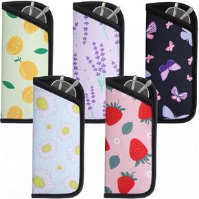 5 Pack Soft Eyeglasses Case Slim Sunglasses Pouch for Women Portable Cloth Eyewear Case Spectacle Sleeve for Girl(Fruit Floral) in Saudi Arabia
