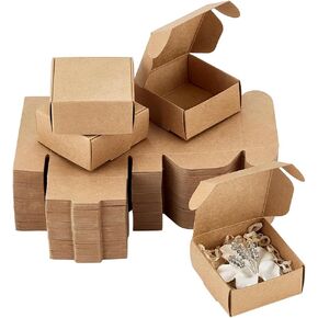PH PandaHall 100pcs Kraft Paper Box, 2.4x2.4x1.3 inch Small Shipping Boxes Gift Wrapping Boxes Foldable Packing Box for DIY Craft Projects Jewelry Storage Wedding Birthday Party Gift Packaging in Kuwait