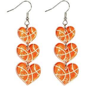 Cute Sport Ball Dangle Drop Earrings Love Heart Helmet Bowknot Tennis Football Baseball Basketball Volleyball Soccer Dangling Earrings for Women Sport Jewelry Gifts in Saudi Arabia