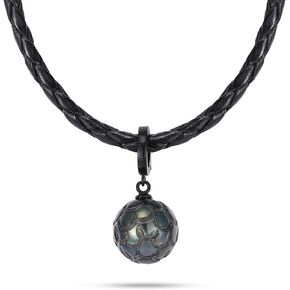 Genuine Tahitian Black Pearl Necklace - 11-13mm Hand-carved Seawater Pearl, Anniversary Birthday Christmas Gift for Wife Mom Women Daughter Grandma, Unique Jewelry Gifts, Leather Chain 19.5"+1.96" in Saudi Arabia