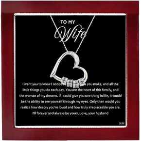 ziella Jewelry To My Wife Necklace -Family's Love Engraved Name Pendant, Personalized Heart Custom Necklace for Women in Saudi Arabia