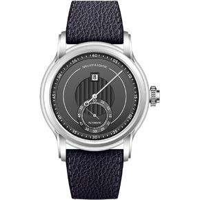 Specht & Söhne 39mm Jump Hour Classic Automatic Watches for Men, Seagull ST1721 Mechanical Movement, Sapphire Crystal, Genuine Leather Strap, Stainless Steel Case, 50M Water Resistant in Saudi Arabia