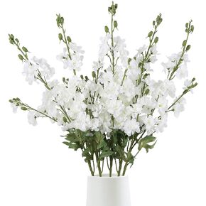 5 PCS Champagne Delphinium Artificial Flowers, 38.5" Long Stem Flowers for Tall Vase Faux Larkspur Champagne Silk Snapdragon Flowers for Wedding Centerpieces Home Party Decor in Saudi Arabia