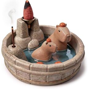 Capybara Backflow Incense Burner, Cute Ceramic Backflow Incense Holder,Perfect for Home and Office Settings, Making it an Ideal Choice for Personal use or Gifting. in Saudi Arabia
