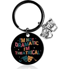 Musical Theater Gifts Keychain - Theater Gifts for Women Men Kids Teen Girls Boys Theaters Lovers Music Teachers Students Comedy Tragedy Performers Actress Director, Drama Mask Keyring in Saudi Arabia