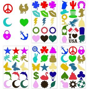 75 Pack American Tanning Stickers for Body Girls Women Tattoo Sticker America Cute Outdoor Supplies Indoor Beds Sunbathing Accessories Summer Essentials Self Adhesive Small Decals in Saudi Arabia