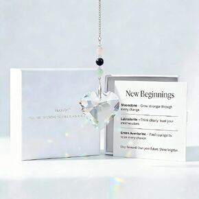 Hegelda Birthday Gifts for Women, Mom, Friend - Mothers Day Inspirational Gifts for Friends Her Coworkers Girlfriend Wife Mom Daughter Sister Aunt - Healing Crystals Heart Suncatcher for Window in Kuwait