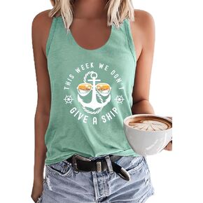 Dibs On The Captain Anchor Tank قميص المرأة س الرقبة فضفاضة قارب مرساة الجرافيك تانك المحملة الشاطئ أكمام Racerback سترة in Kuwait