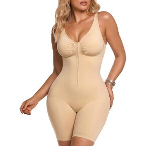 BRABIC Women's Zip-Up Shapewear Bodysuit Tummy Control Seamless V Neck Full Body Shaper Mid-Thigh Butt Lifter in Saudi Arabia