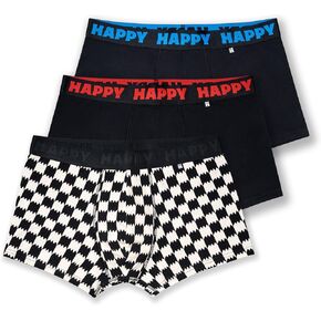 مجموعة من 3 بوكسرات قصيرة للرجال من Happy Socks باللون الأسود in Kuwait