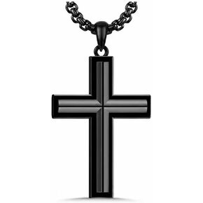 Black Cross Necklace Spiritual Warrior Protection Pendant for Men Modern Jewelry in Saudi Arabia
