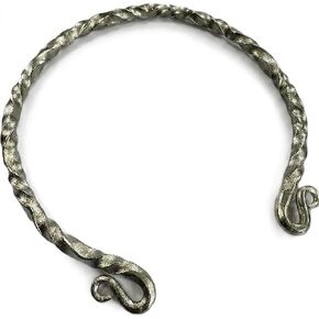 Hand-Forged Silver Viking Torc Necklace • Twisted Metal Celtic Choker • Medieval Reenactment Pagan Neck Ring • Nordic Statement Collar Jewelry in Saudi Arabia