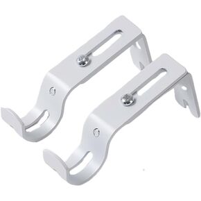 Premium Curtain Rod Brackets, Adjustable Brackets for Curtain Rods - for 7/8 or 1 Inch Rods, Set of 2, Iron Construction,White in Kuwait
