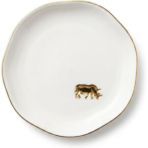 InnoBeta Rhino Rhinoceros Gifts, Rhino Decorative Trinket Dish, 4.75" Handcrafted Ceramic Ring Dish with Gold Trim, Birthday Gifts for Women in Saudi Arabia