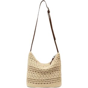 Crochet Hobo Bag for Women 2026 Summer Vacation Boho Woven Tote Handbags Slouchy Cotton Knitted Shoulder Bag for Beach in Saudi Arabia