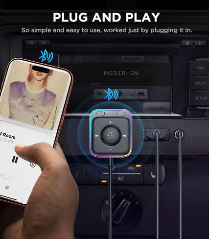 Joyroom Bluetooth 5.4 Aux Car Adapter [2025 Upgrade] [MICs Dual Mics وإلغاء الضوضاء الأقوى] in Kuwait