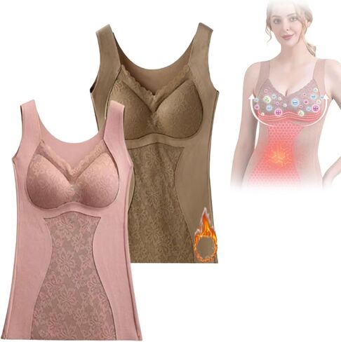 Energy Stone Thermal Lifting Vest,Ionic Shaping Vest for Women, 2-in-1 Built-in Bra Negative Ions Thermal Underwear in Kuwait