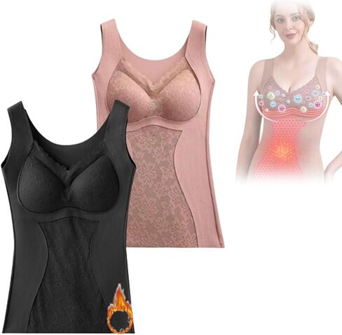Energy Stone Thermal Lifting Vest,Ionic Shaping Vest for Women, 2-in-1 Built-in Bra Negative Ions Thermal Underwear in Kuwait