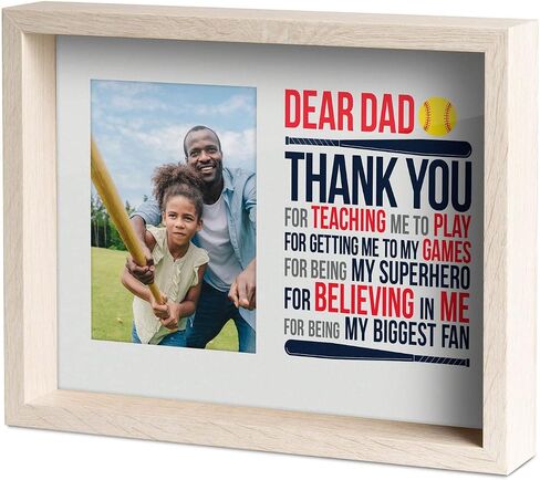 ChalkTalkSPORTS Softball Dad Frame - Softball Dad Gift - Holds 4x6 Photo - Desk or Wall Display in Kuwait
