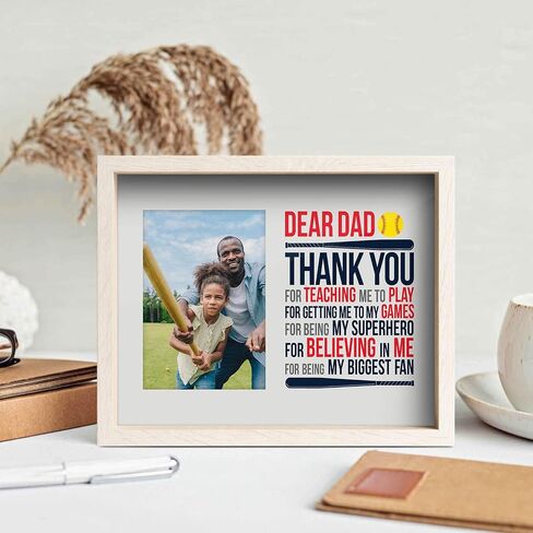 ChalkTalkSPORTS Softball Dad Frame - Softball Dad Gift - Holds 4x6 Photo - Desk or Wall Display in Kuwait