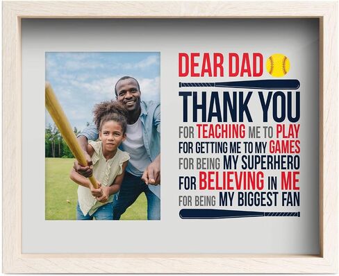 ChalkTalkSPORTS Softball Dad Frame - Softball Dad Gift - Holds 4x6 Photo - Desk or Wall Display in Kuwait