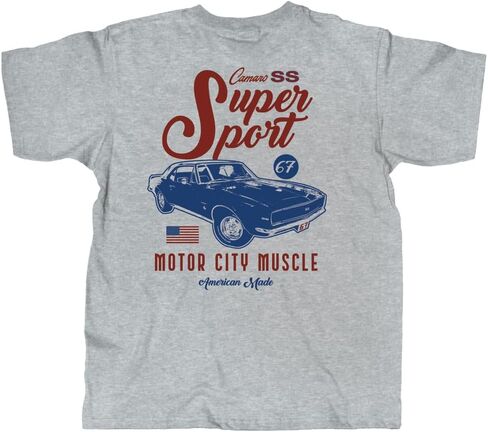 Vintage Goods Apparel Mens Graphic T-Shirt, 1967 Chevy Camaro Supersport - Officially Licensed Tee, Gift for Muscle Car Lover in Saudi Arabia