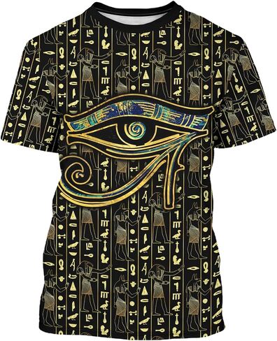 BJU Ancient Egypt Graphic T-Shirt Crewneck Tee 3D Printed Short Sleeve Loose Casual Top Unisex in Saudi Arabia