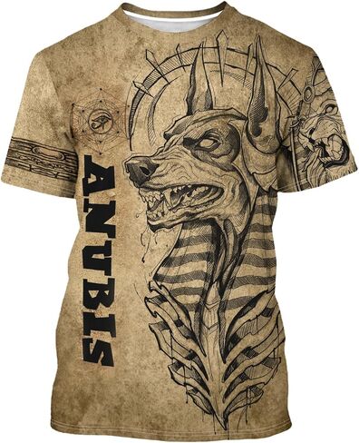 BJU Ancient Egypt Graphic T-Shirt Crewneck Tee 3D Printed Short Sleeve Loose Casual Top Unisex in Saudi Arabia