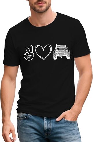 Mens Off Road Shirt Peace Love T-Shirts Peace Love Vehicle Tee Tops in Kuwait