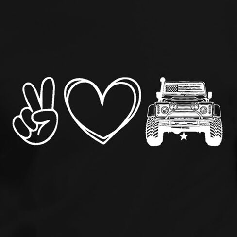 Mens Off Road Shirt Peace Love T-Shirts Peace Love Vehicle Tee Tops in Kuwait