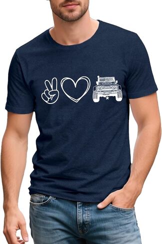 Mens Off Road Shirt Peace Love T-Shirts Peace Love Vehicle Tee Tops in Kuwait