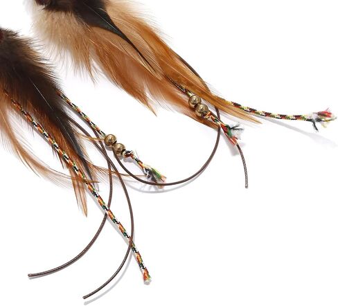 Natural Feather Earrings Bohemian Long for Women Handmade Feather Jewelry Tassel Dangle in Saudi Arabia