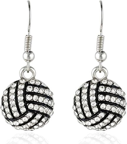 Sports Dangle Earrings for Women Baseball Basketball Football Soccer Softball Earrings Rhinestone Enamel Sport Ball Jewelry for Fans in Saudi Arabia