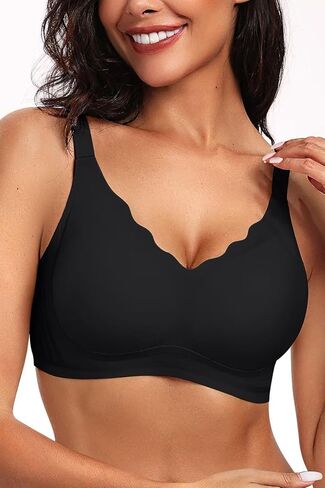 Women's Full Coverage Seamless Bra - Wireless Smooth Support Invisible Everyday Comfort Breathable Bra in Kuwait