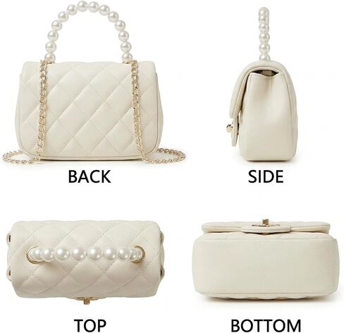 Handbag for Girl Kids Purse Princess Pearl Handle Crossbody Bag Girls Shoulder Bag with Heart Lock Fits Phone in Kuwait