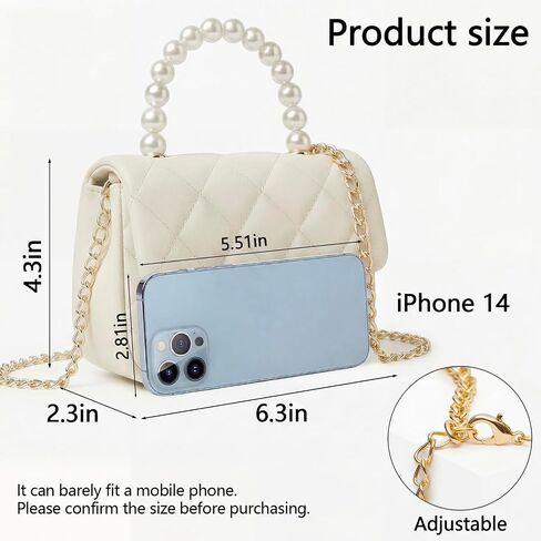 Handbag for Girl Kids Purse Princess Pearl Handle Crossbody Bag Girls Shoulder Bag with Heart Lock Fits Phone in Kuwait