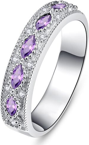 Yaresul 3.5ct Round Cut Cubic Zirconia Wedding Sets for Women with Created Blue Sapphire Women's Bridal Rings Sets White Gold Plated Blue Engagement Ring for Grandma, Mother, Gift for Her Size 5-10 in Saudi Arabia