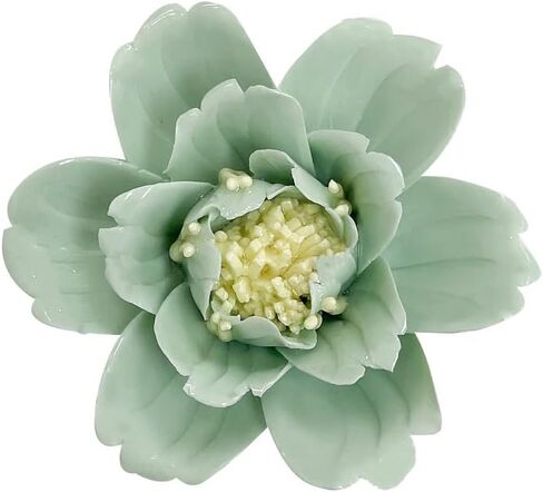 Peony, 2.76" Ceramic Flower Wall Art, Artificial Flower Wall Sculpture，Handcrafted 3D Hanging Porcelain Flowers ,3D Wall Hanging Decor ,Porcelain Flower Wall Décor for Home，Hallway，Kitchen，Office (Light Green) in Saudi Arabia