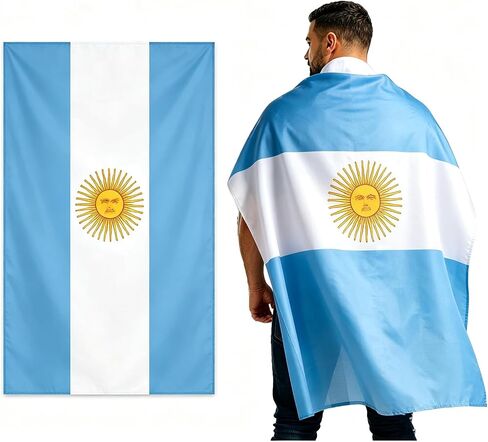 Argentina Flag Cape Cloak for International Sports Tournaments,Football Party Supplies， Game Day, Sporting Events, and Patriotic Celebrations (Argentina) in Saudi Arabia