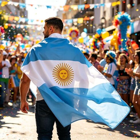 Argentina Flag Cape Cloak for International Sports Tournaments,Football Party Supplies， Game Day, Sporting Events, and Patriotic Celebrations (Argentina) in Saudi Arabia