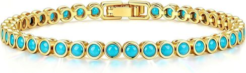 Turandoss 14K Gold Plated Tennis Bracelets for Women, 3mm Cubic Zirconia Bracelets for Women Dainty Classic Trendy Birthday Jewelry Gifts Size 6.5 7 Inch in Saudi Arabia