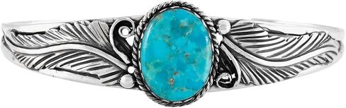 Turquoise Bracelet Sterling Silver 925 Genuine Turquoise Cuff Bracelet in Kuwait