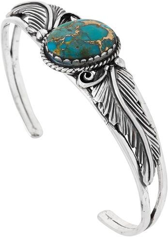 Turquoise Bracelet Sterling Silver 925 Genuine Turquoise Cuff Bracelet in Kuwait