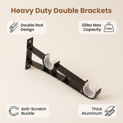 Heavy Duty Over Blinds Curtain Rod Brackets, 4 Pack Adjustable Metal Window Curtain Bracket Holders, No Drill, Secure Mounting for Horizontal/Vertical Blinds in Saudi Arabia