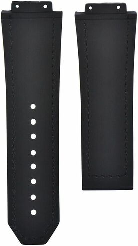 Ewatchparts 25mm Leather Rubber Strap Compatible With 44-45mm Hublot Big Bang Ceramic Fusion White in Saudi Arabia